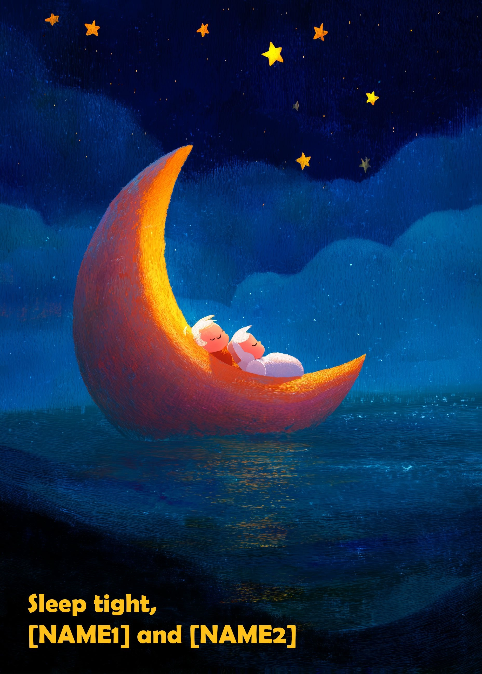 New baby card: Sleep tight, babies